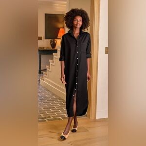 Frank & Eileen Rory Maxi Shirt Dress Famous Denim in Black Size XS